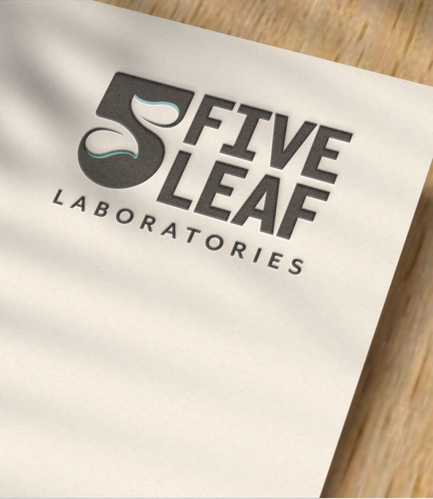 Five Leaf Laboratories custom logo design on a printed material.