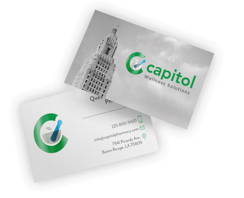Small business card printed materials for Capitol Wellness Solutions.